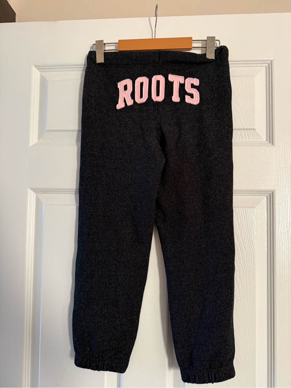 Roots Kids Black Sweatpants with Pink Logo Accent - Picture 6 of 6